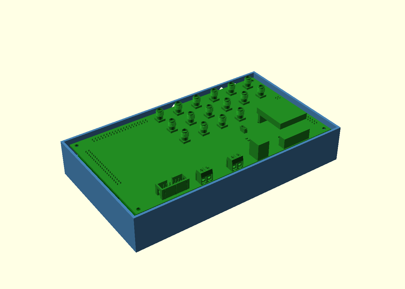 The two boards sitting in the printed base